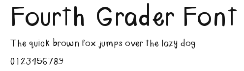 Fourth Grader Font Preview