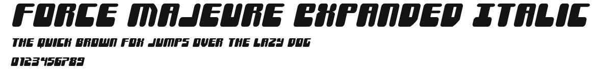 Force Majeure Expanded Italic Preview