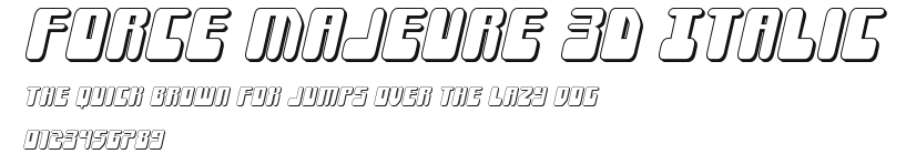 Force Majeure 3D Italic Preview