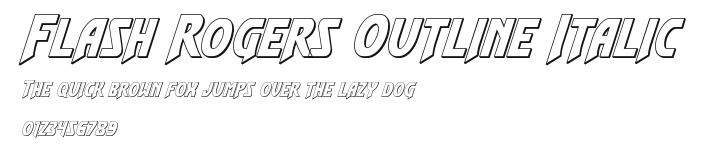 Flash Rogers Outline Italic Preview