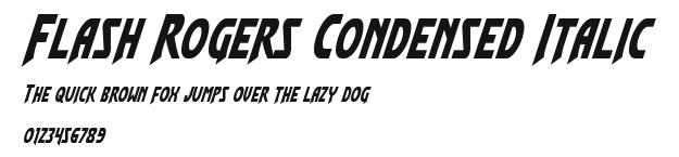 Flash Rogers Condensed Italic Preview