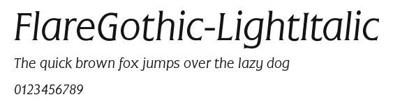 FlareGothic-LightItalic Preview