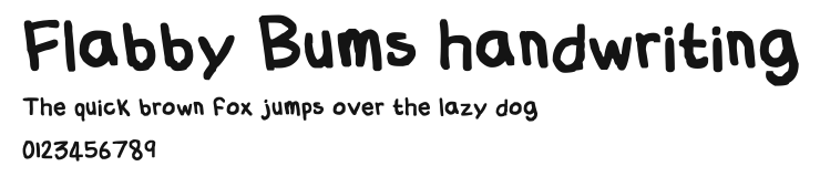 Flabby Bums handwriting Preview