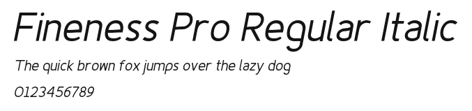 Fineness Pro Regular Italic Preview