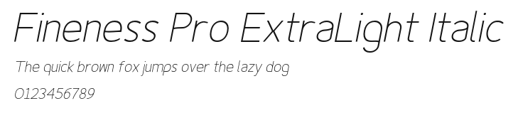 Fineness Pro ExtraLight Italic Preview