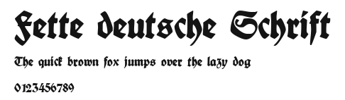 Fette deutsche Schrift Preview