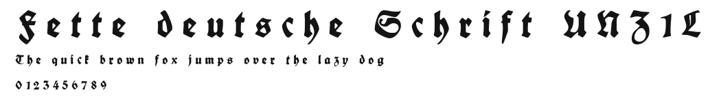 Fette deutsche Schrift UNZ1L Preview