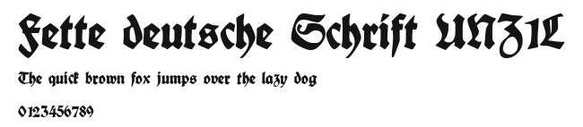 Fette deutsche Schrift UNZ1L Preview
