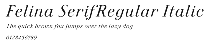 Felina SerifRegular Italic Preview