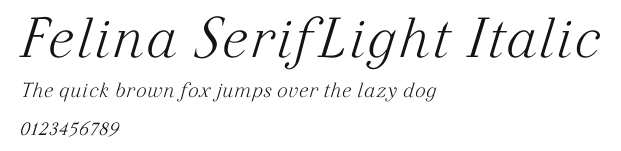 Felina SerifLight Italic Preview