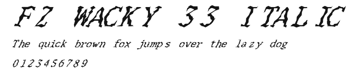 FZ WACKY 33 ITALIC Preview