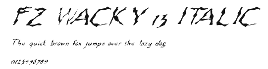 FZ WACKY 13 ITALIC Preview