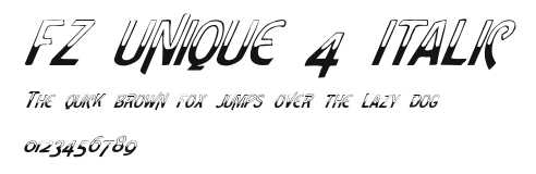 FZ UNIQUE 4 ITALIC Preview