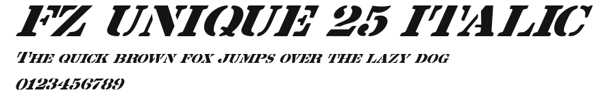FZ UNIQUE 25 ITALIC Preview