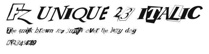 FZ UNIQUE 23 ITALIC Preview