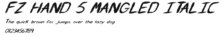 FZ HAND 5 MANGLED ITALIC Preview