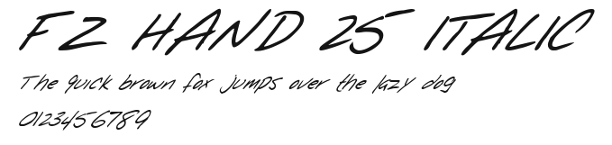 FZ HAND 25 ITALIC Preview