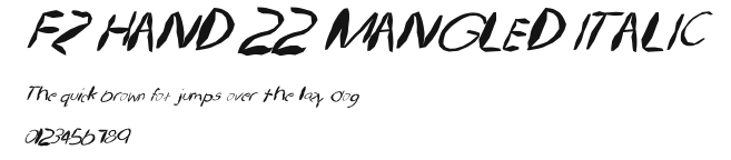 FZ HAND 22 MANGLED ITALIC Preview