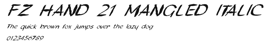 FZ HAND 21 MANGLED ITALIC Preview