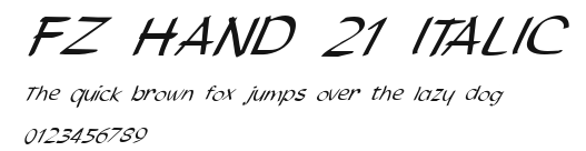 FZ HAND 21 ITALIC Preview