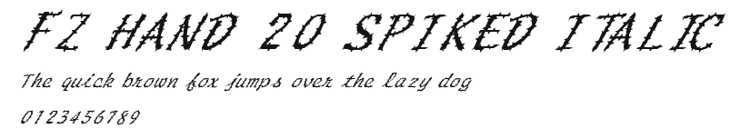 FZ HAND 20 SPIKED ITALIC Preview