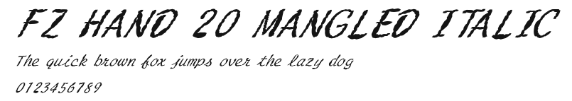 FZ HAND 20 MANGLED ITALIC Preview