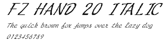 FZ HAND 20 ITALIC Preview