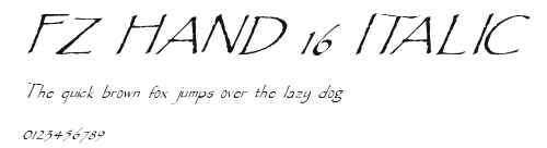 FZ HAND 16 ITALIC Preview