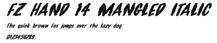 FZ HAND 14 MANGLED ITALIC Preview