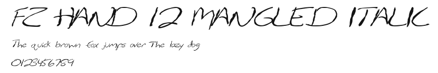 FZ HAND 12 MANGLED ITALIC Preview