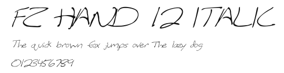 FZ HAND 12 ITALIC Preview