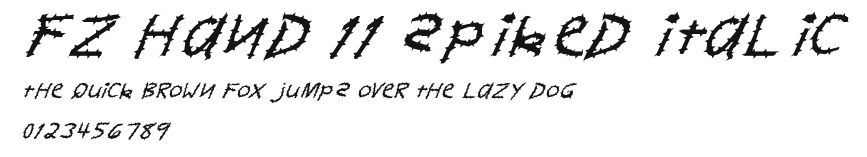 FZ HAND 11 SPIKED ITALIC Preview