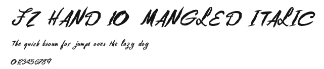 FZ HAND 10 MANGLED ITALIC Preview