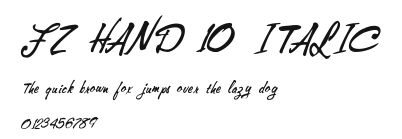 FZ HAND 10 ITALIC Preview