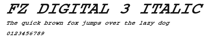 FZ DIGITAL 3 ITALIC Preview