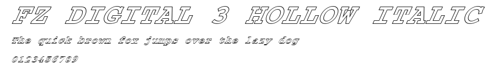 FZ DIGITAL 3 HOLLOW ITALIC Preview