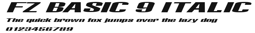 FZ BASIC 9 ITALIC Preview