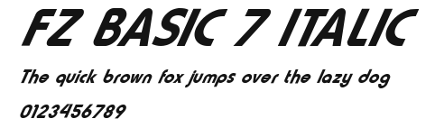 FZ BASIC 7 ITALIC Preview