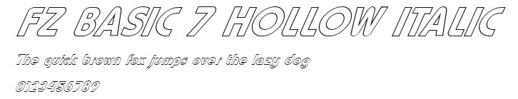 FZ BASIC 7 HOLLOW ITALIC Preview