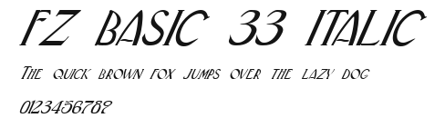 FZ BASIC 33 ITALIC Preview