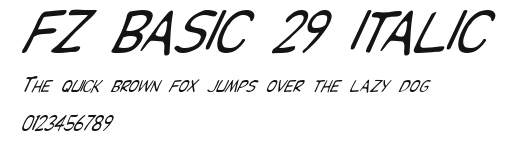 FZ BASIC 29 ITALIC Preview