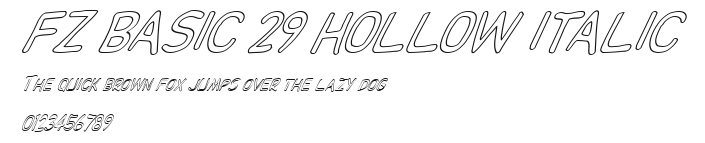 FZ BASIC 29 HOLLOW ITALIC Preview