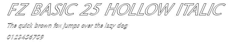 FZ BASIC 25 HOLLOW ITALIC Preview