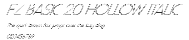 FZ BASIC 20 HOLLOW ITALIC Preview