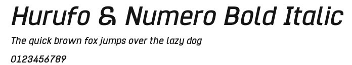 Hurufo & Numero Bold Italic Preview