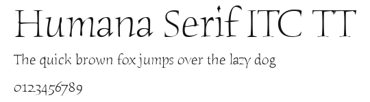 Humana Serif ITC TT Preview