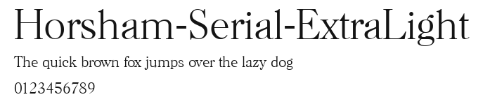 Horsham-Serial-ExtraLight Preview