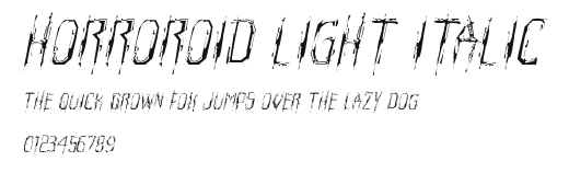 Horroroid Light Italic Preview