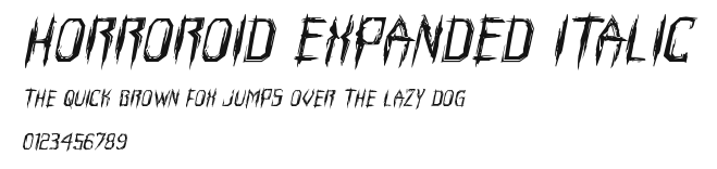 Horroroid Expanded Italic Preview