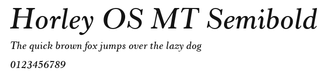 Horley OS MT Semibold Preview